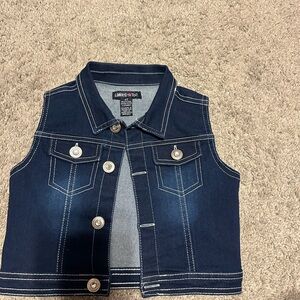 Limited Too Kids Dark Blue Denim Vest